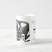 ヴィンテージTVリパパーソナライズされたイラ90誕生日マグカップ ボーンチャイナマグカップ (正面)