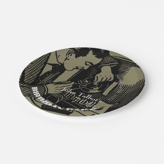 ヴィンテージTVリペアラー70thバースデーパーティーPプレート ペーパープレート (アングル)