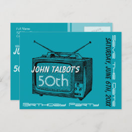 ヴィンテージTV 50誕生日日付の保存 案内ポストカード