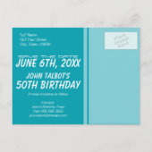 ヴィンテージTV 50誕生日日付の保存 案内ポストカード (裏面)