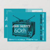 ヴィンテージTV 60誕生日日付の保存 案内ポストカード (正面/裏面)