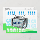 ヴィンテージTV 60誕生日日付はがきを保存 案内ポストカード (正面/裏面)