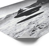 ヴィンテージUFOの月の写真 ポスター (角)