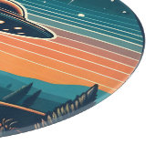 ヴィンテージUFOアットサンセットパーソナライズされた カッティングボード (角)