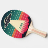 ヴィンテージUFOアットサンセットパーソナライズされた 卓球ラケット (横)