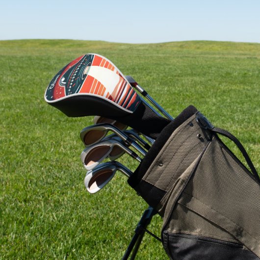 ヴィンテージUFOアットレッドサンセットパーソナライズされた ゴルフヘッドカバー (インサイチュ)