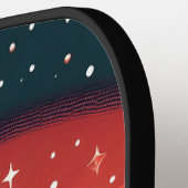 ヴィンテージUFOアットレッドサンセットパーソナライズされた ピックルボールラケット (左詳細)