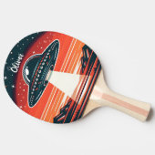 ヴィンテージUFOアットレッドサンセットパーソナライズされた 卓球ラケット (横)