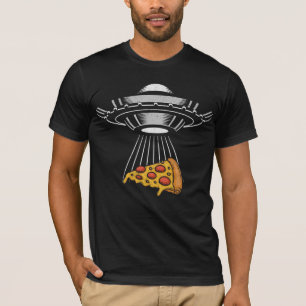 ヴィンテージUFOピザ誘拐エイリアンレトロ宇宙船 Tシャツ