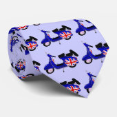 ヴィンテージUJの青いスクーターの芸術 ネクタイ (ロール)