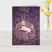 ヴィンテージUnicorn In Captivityタペストリー カード (黄色い花)