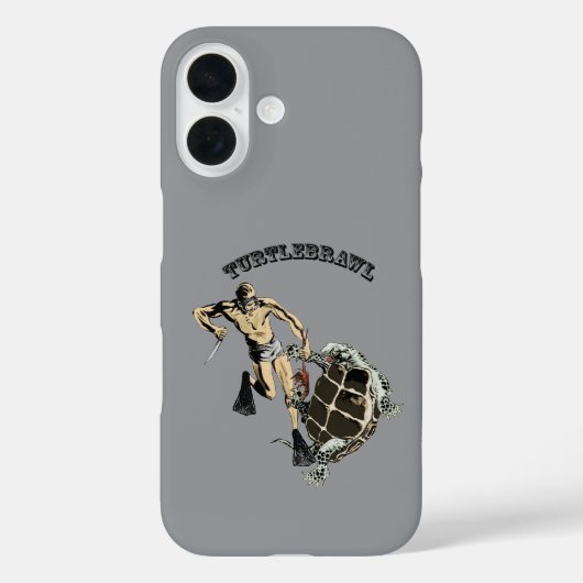 ヴィンテージURMで亀と格闘するダイバーロブスター Case-Mate iPhoneケース (裏面)