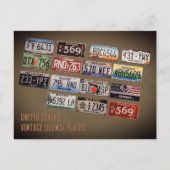 ヴィンテージUSライセンスプレート ポストカード (正面)