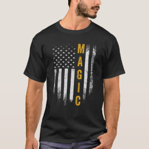 ヴィンテージUSAアメリカンフラグマジシャンおもしろい魔法トリ Tシャツ