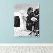 ヴィンテージUSAアラスカのイクロー キャンバスプリント (インサイチュ (ウッドフロア))