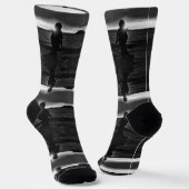 ヴィンテージUSAアラスカのエスキモーのハンターの夕日 ソックス (傾斜あり)