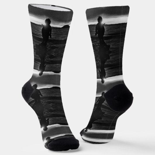 ヴィンテージUSAアラスカのエスキモーのハンターの夕日 ソックス (傾斜あり)