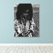 ヴィンテージUSAアラスカのエスキモー少年 キャンバスプリント (インサイチュ (ウッドフロア))