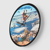 ヴィンテージUSAアラスカのエスキモー毛布トッシング ラージ壁時計 (傾斜)