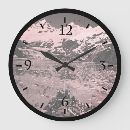 ヴィンテージUSAアラスカ氷河ベイ国立記念碑W ラージ壁時計 (正面)