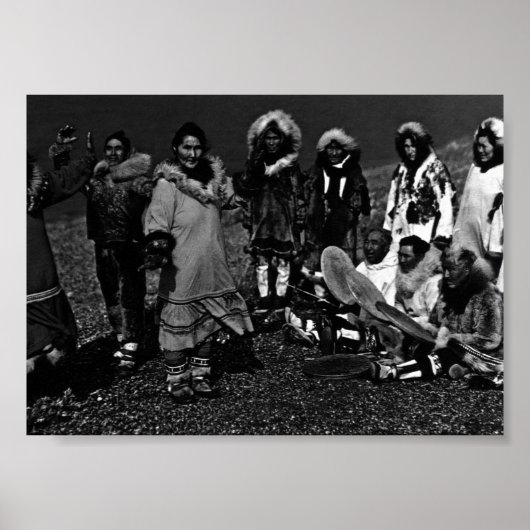 ヴィンテージUSAアラスカEskimoダンサー ポスター (正面)