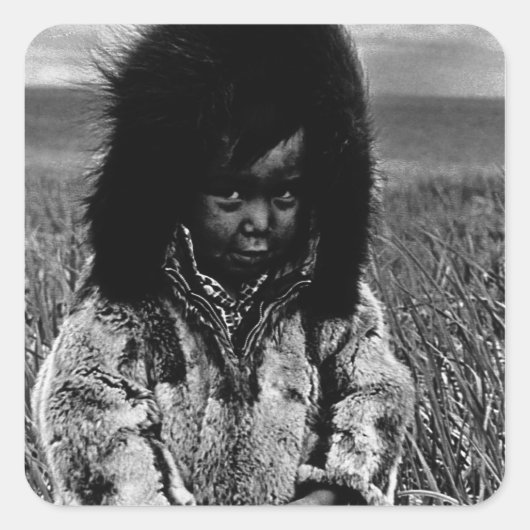 ヴィンテージUSAアラスカeskimo少年1970 スクエアシール (正面)