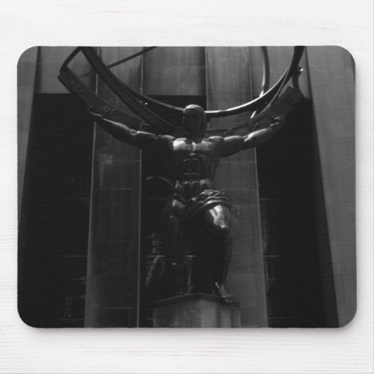 ヴィンテージUSAニューヨークのロックフェラーアトラスの彫像ケース マウスパッド (正面)