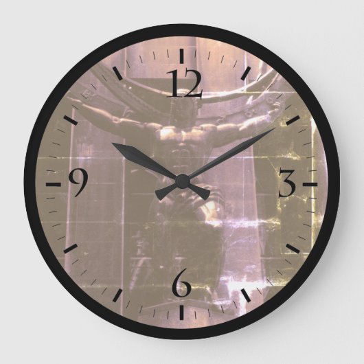 ヴィンテージUSAニューヨークのロックフェラーアトラスの彫像ケース ラージ壁時計 (正面)