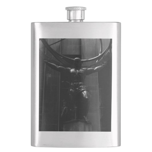 ヴィンテージUSAニューヨークのロックフェラーアトラス像 フラスク (正面)