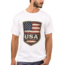 ヴィンテージUSAフラグシールドTシャツ | ダストレスアメリカン
