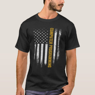 ヴィンテージUSAフラグプログラマおもしろいーコンピュータコーダP Tシャツ