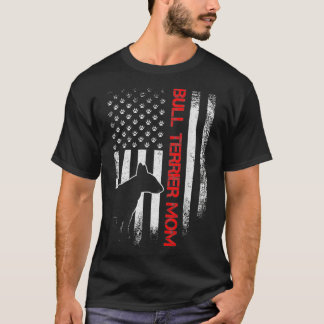 ヴィンテージUSAフラグ誇りを持ったブルテリアドッグマムシルホウ Tシャツ