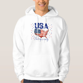 ヴィンテージUSAマップ パトリオティックTシャツ - 私の国が大好き パーカ