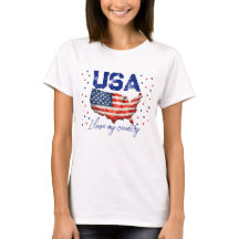 ヴィンテージUSAマップ・パトリオティックTシャツ - 私の国が大好き
