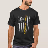 ヴィンテージUSA国旗誇りを持ったサイクリングコーチ Tシャツ (正面)