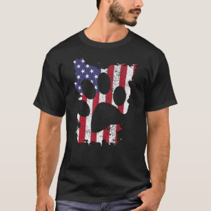 ヴィンテージUsa国旗7月4日PawネコDogs Pa Tシャツ