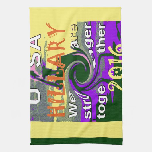 ヴィンテージUSA強く一緒に抽象芸術アートプリント キッチンタオル (縦)