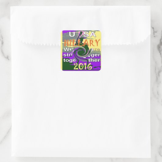 ヴィンテージUSA強く一緒に抽象芸術アートプリント スクエアシール (バッグ)