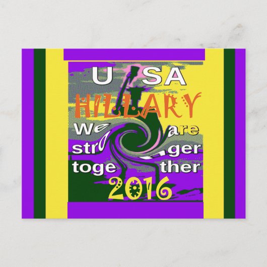 ヴィンテージUSA強く一緒に抽象芸術アートプリント ポストカード (正面)