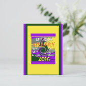 ヴィンテージUSA強く一緒に抽象芸術アートプリント ポストカード (スタンド正面)