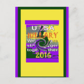 ヴィンテージUSA強く一緒に抽象芸術アートプリント ポストカード (正面)