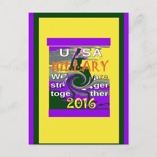 ヴィンテージUSA強く一緒に抽象芸術アートプリント ポストカード (正面)