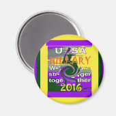 ヴィンテージUSA強く一緒に抽象芸術アートプリント マグネット (正面/裏面)