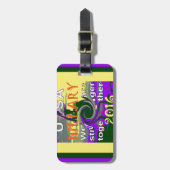 ヴィンテージUSA強く一緒に抽象芸術アートプリント ラゲッジタグ (正面縦)