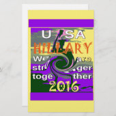 ヴィンテージUSA強く一緒に抽象芸術アートプリント 便箋 (正面/裏面)