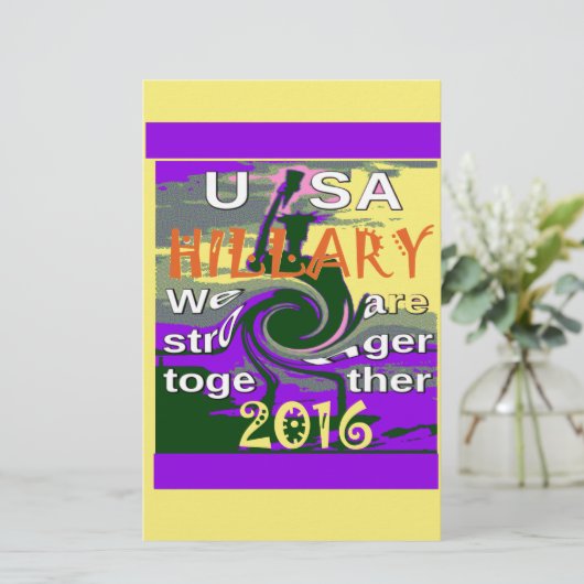 ヴィンテージUSA強く一緒に抽象芸術アートプリント 便箋 (スタンド正面)