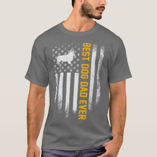 ヴィンテージUSA最高のウェルシュコーギードッグパパエバーアメリカン Tシャツ