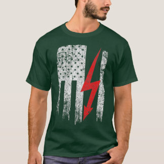 ヴィンテージUSA赤白 – 電気技師アメリカン・ティー Tシャツ