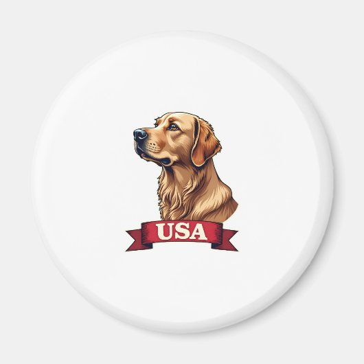 ヴィンテージUSA ゴールデンレトリバー 彫刻Tシャツ マグネット (正面)