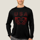 ヴィンテージUSA 1776 スケルトンハートハンド Tシャツ (正面)